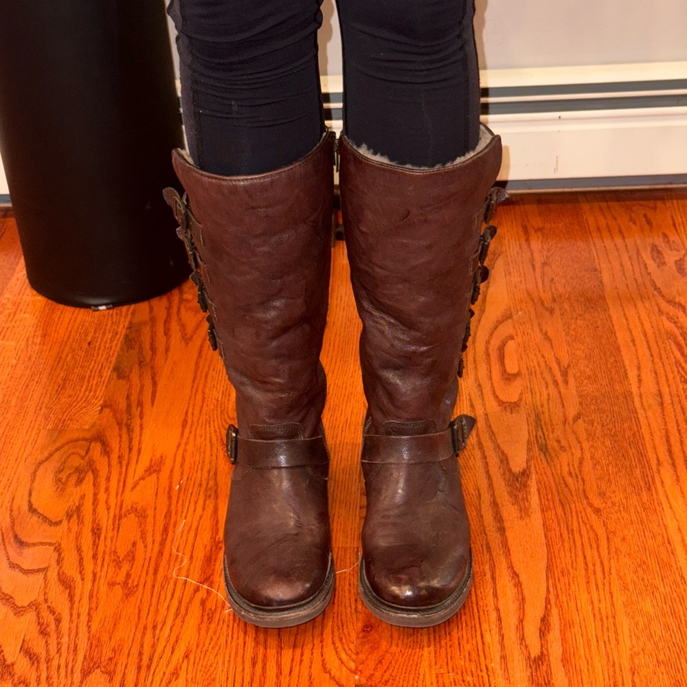 Frye shearling lather boots